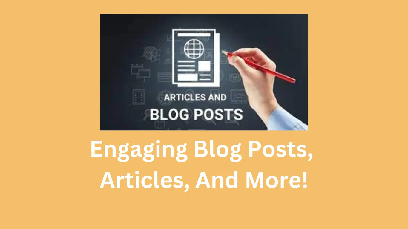 Hand writing 'Articles and Blog Posts